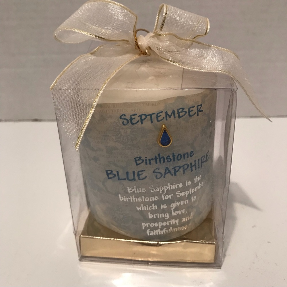September Birthstone Candle - blue sapphire